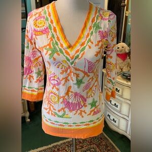 Barbara Gerwit Orange multi colored Top